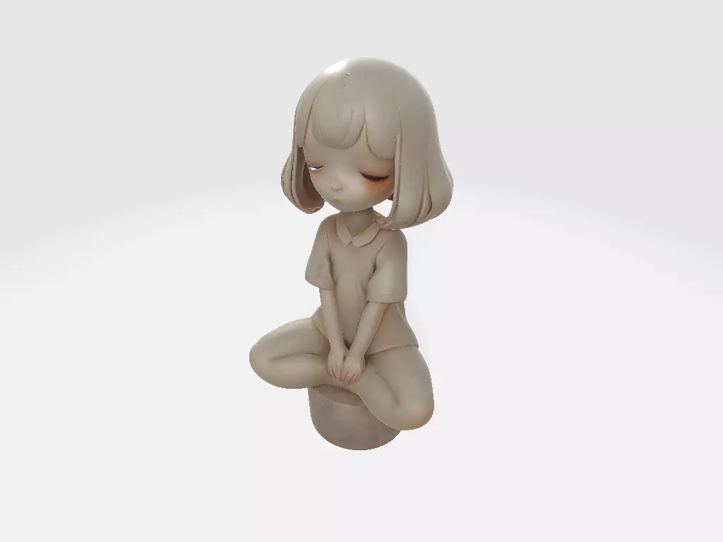 Little White Girl Model 13 3D print model_5