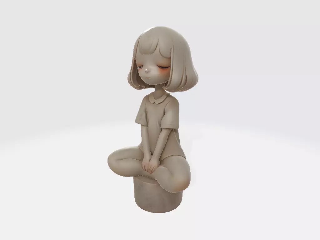 Little White Girl Model 13 3D print model_1