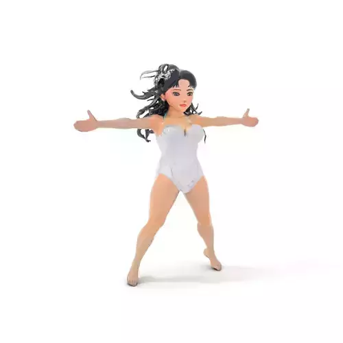 Silver Swimsuit Character model pack Low-poly 3D model