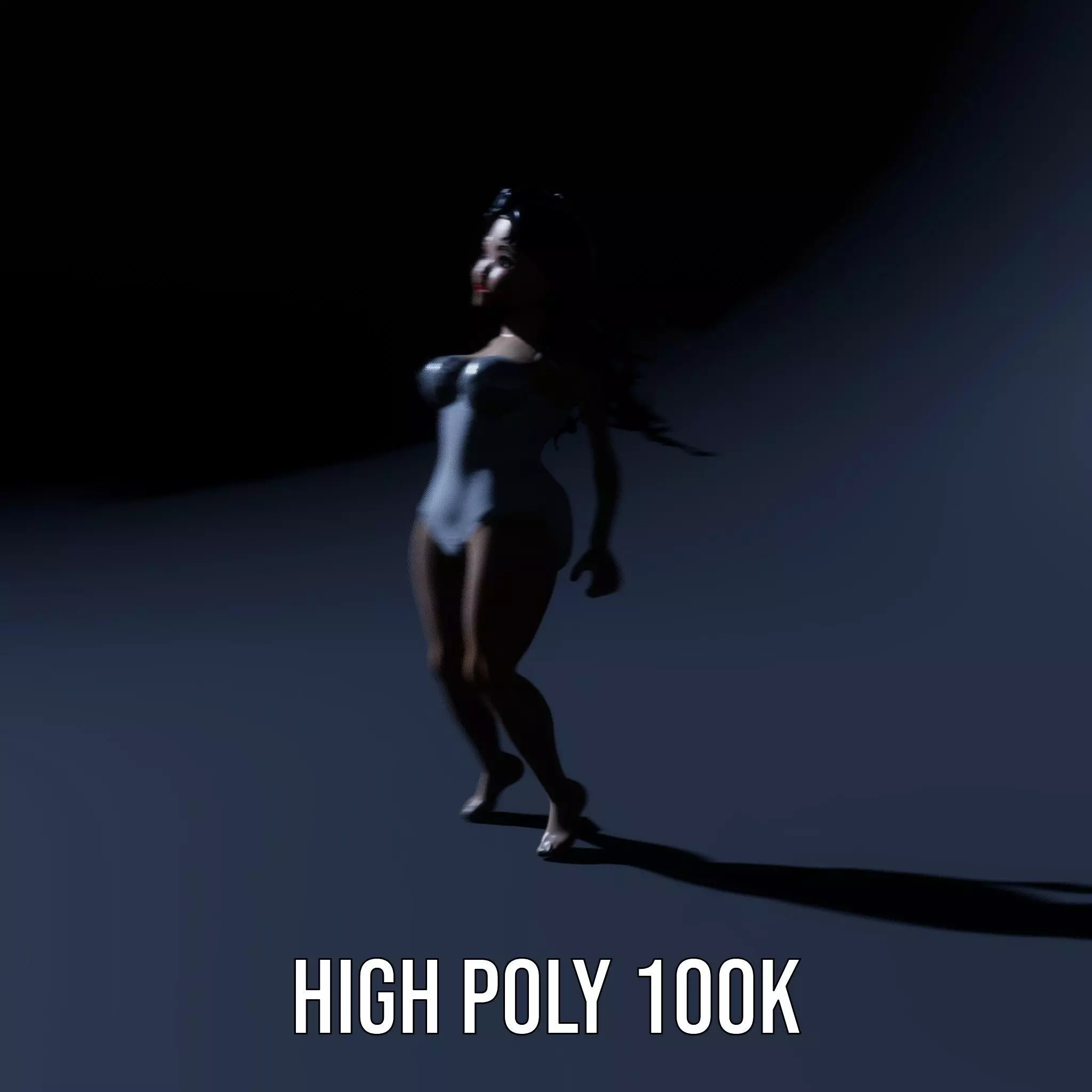 Silver Swimsuit Character model pack Low-poly 3D model_10