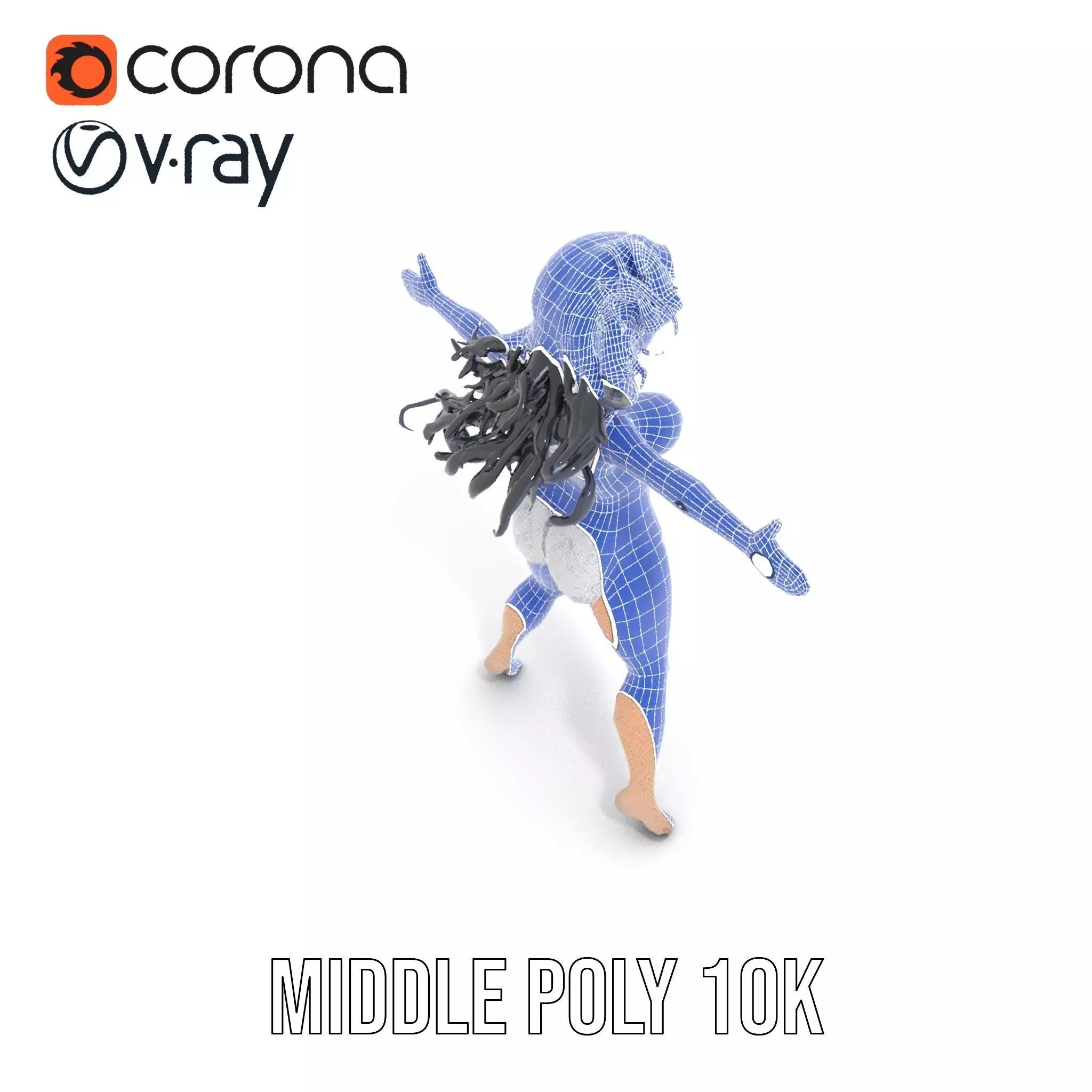 Silver Swimsuit Character model pack Low-poly 3D model_24