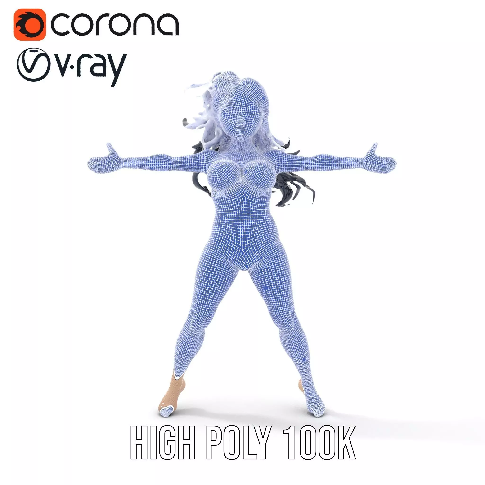 Silver Swimsuit Character model pack Low-poly 3D model_34