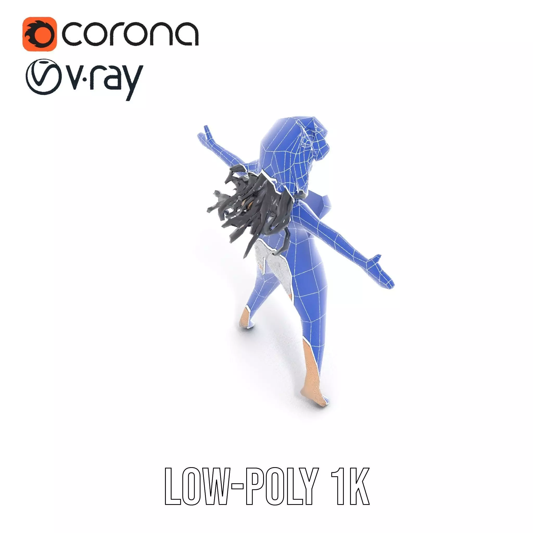 Silver Swimsuit Character model pack Low-poly 3D model_31