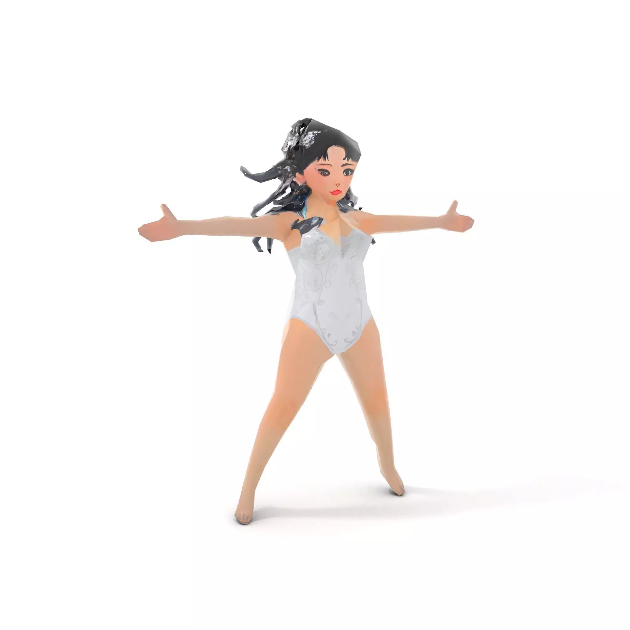 Silver Swimsuit Character model pack Low-poly 3D model_17