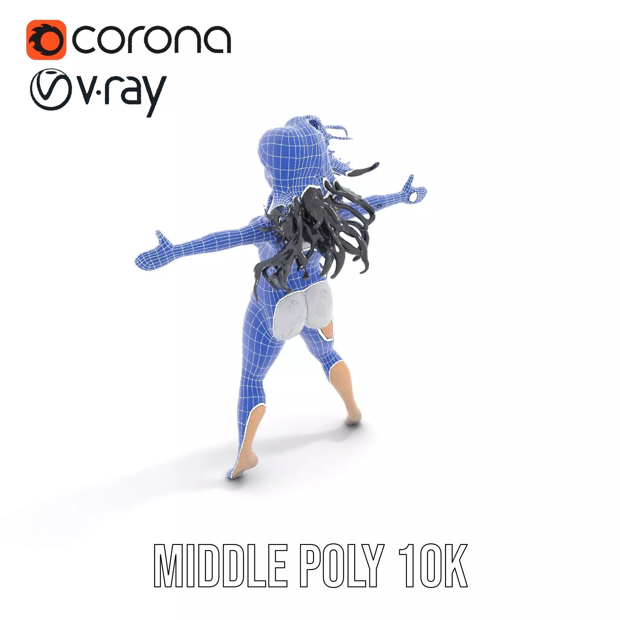 Silver Swimsuit Character model pack Low-poly 3D model_19