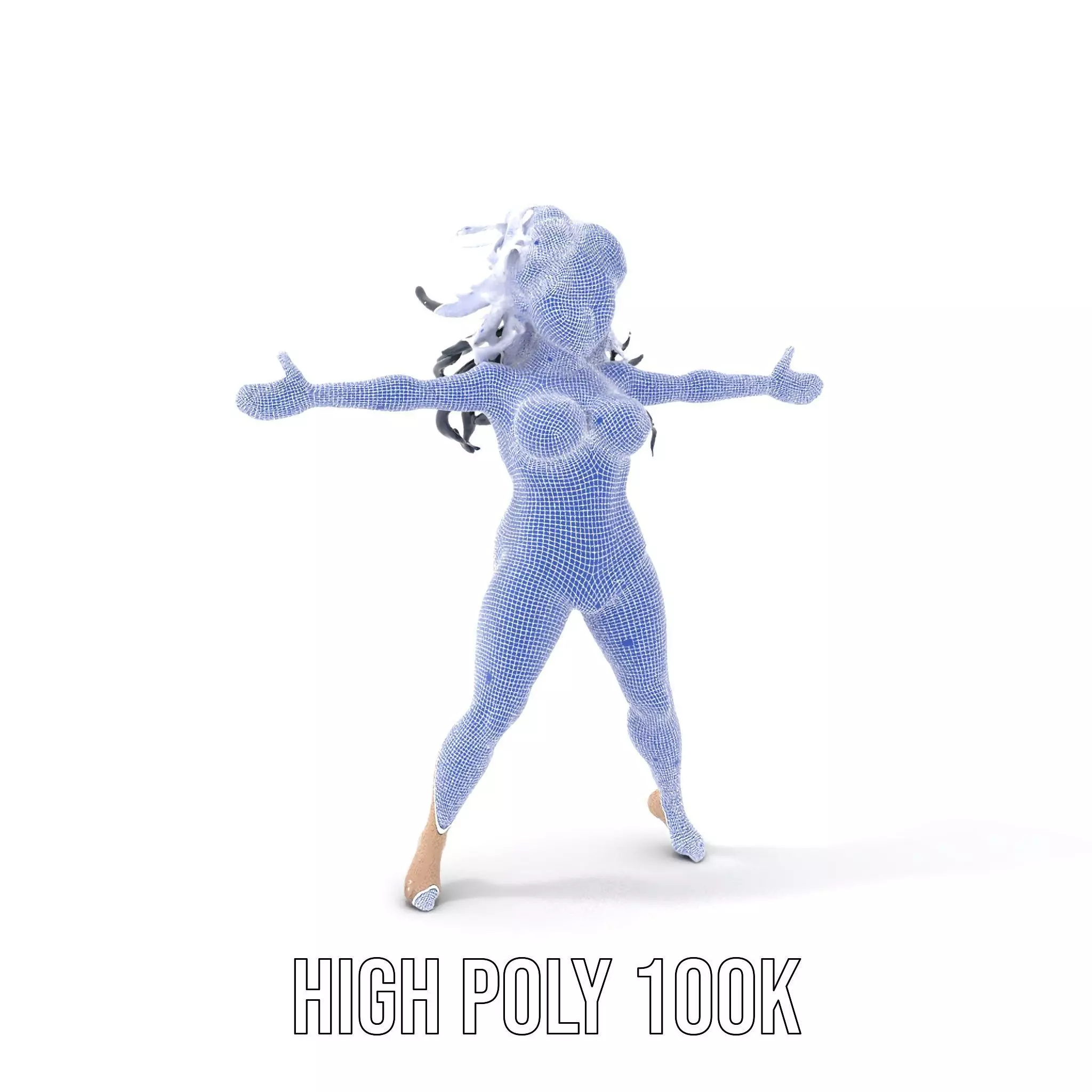 Silver Swimsuit Character model pack Low-poly 3D model_4