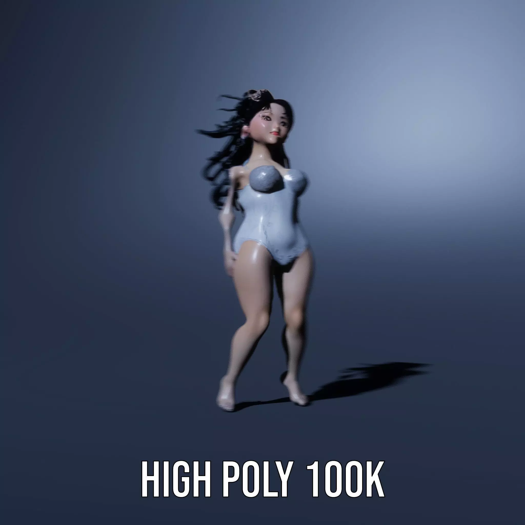 Silver Swimsuit Character model pack Low-poly 3D model_8