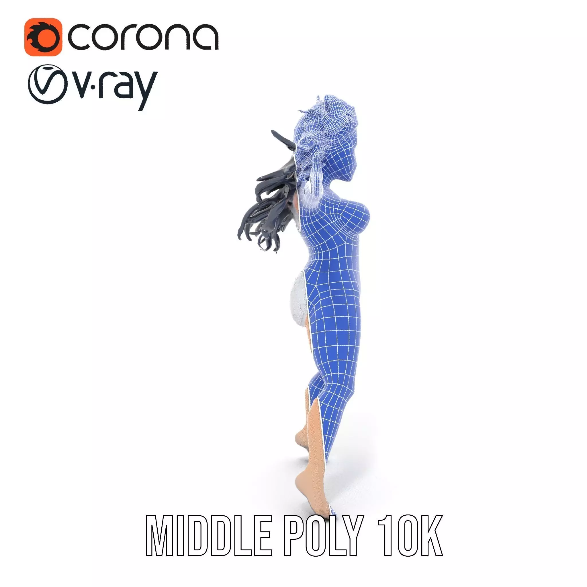 Silver Swimsuit Character model pack Low-poly 3D model_30