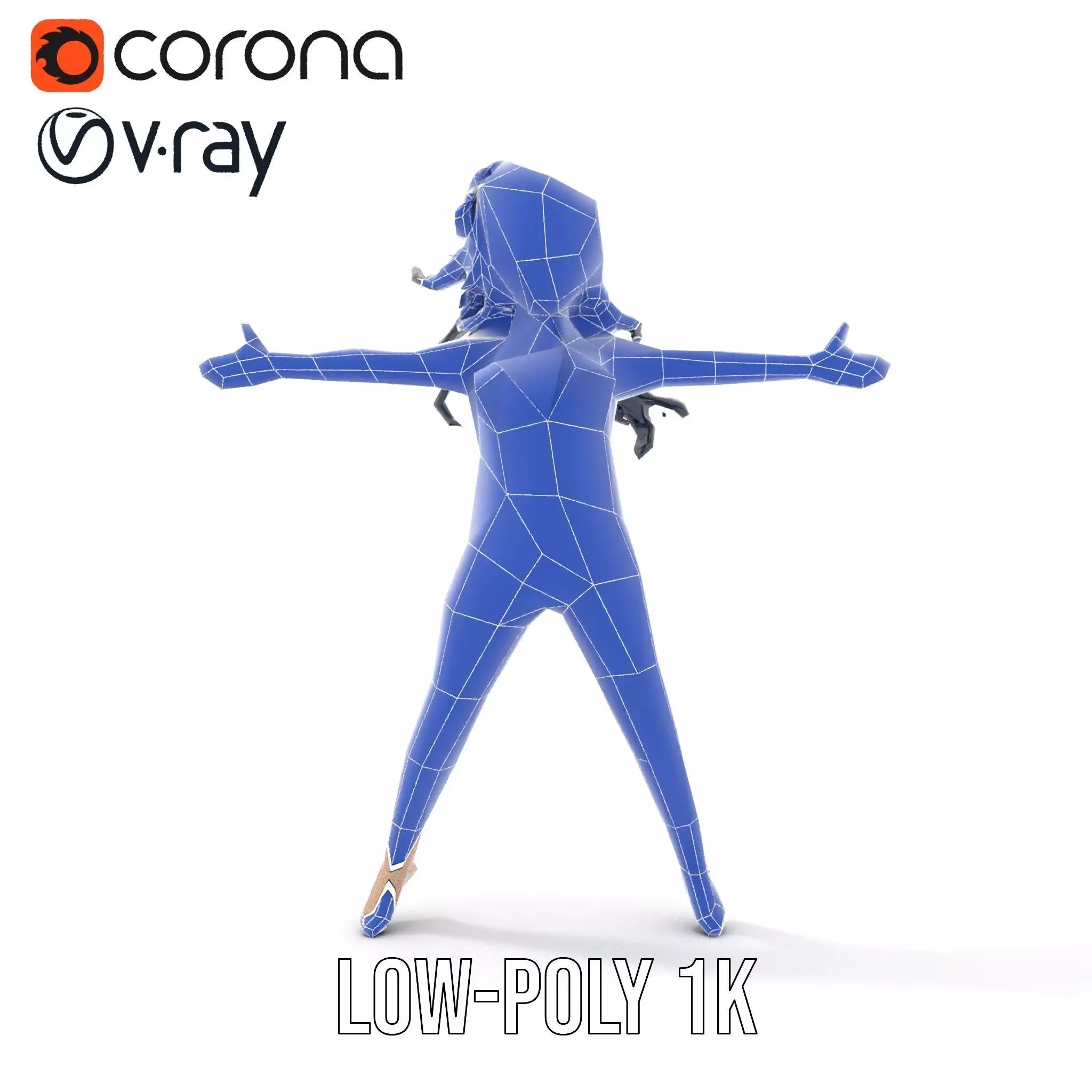 Silver Swimsuit Character model pack Low-poly 3D model_15