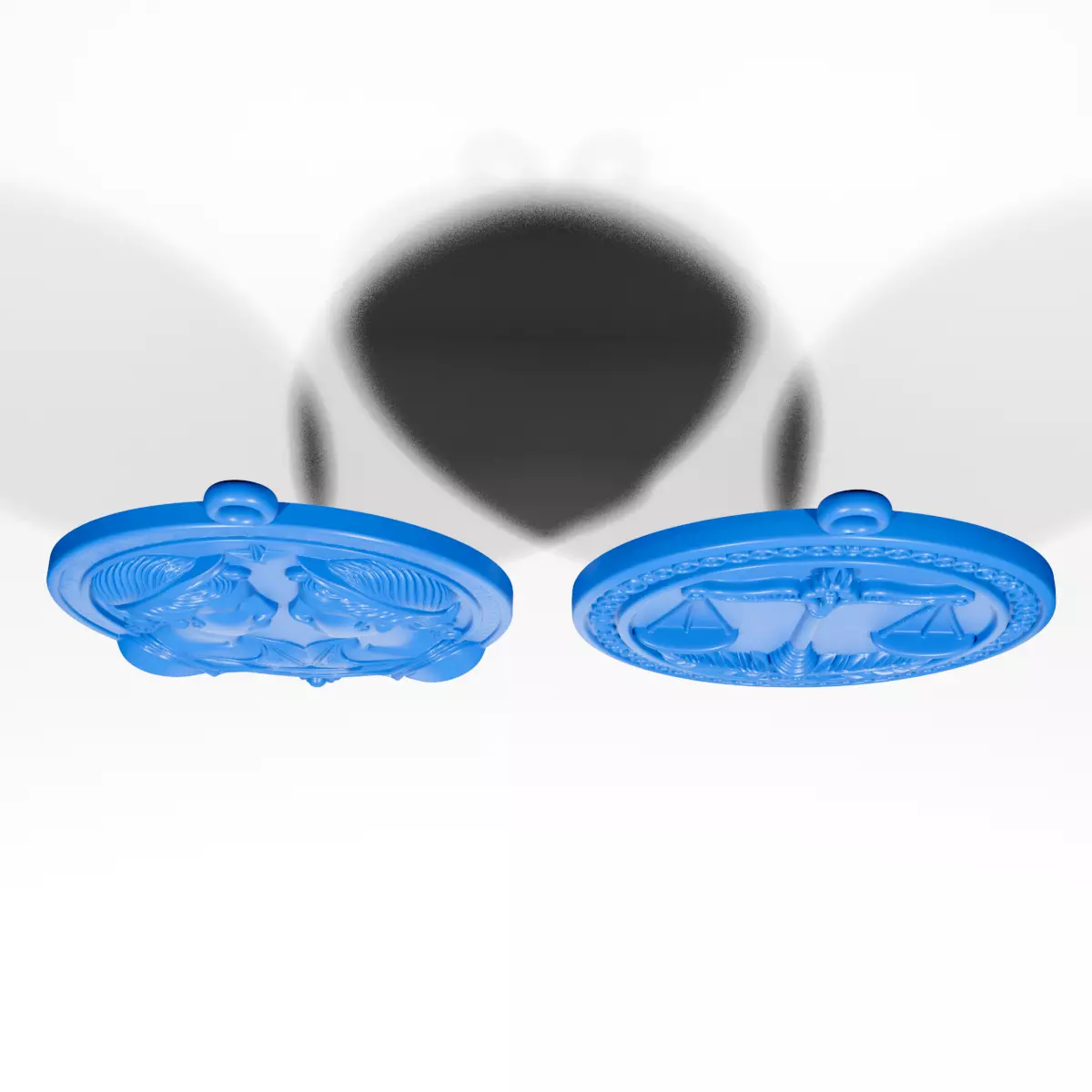 Gemini and Libra Pendants 3D print model_5