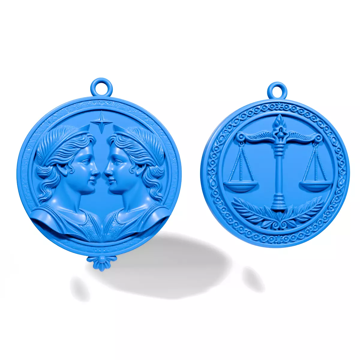 Gemini and Libra Pendants 3D print model_2