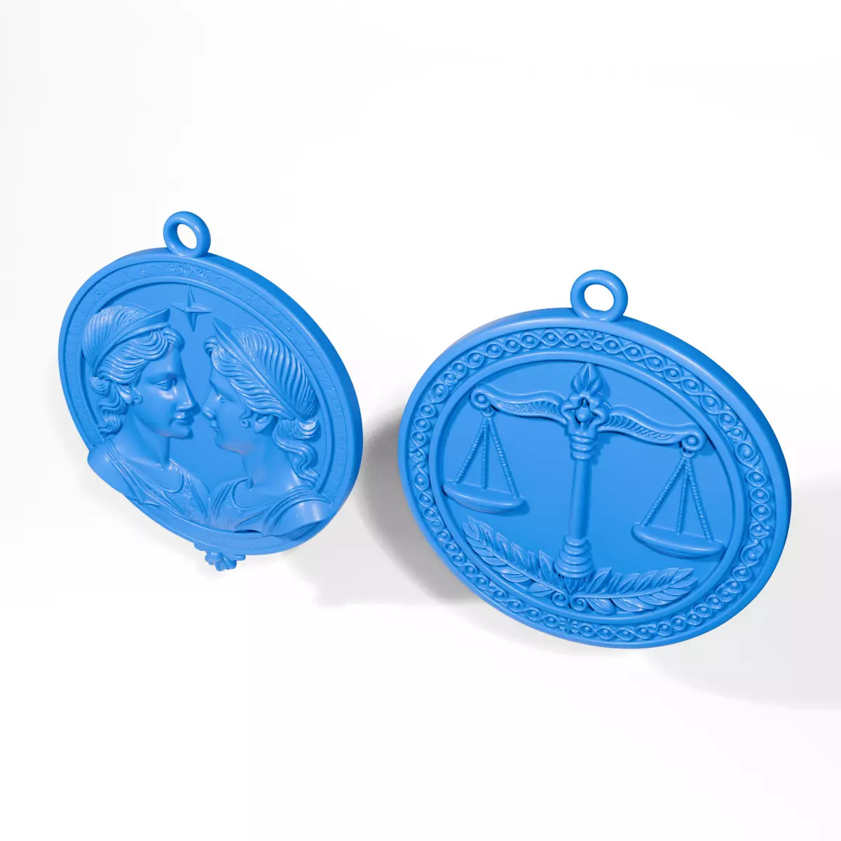 Gemini and Libra Pendants 3D print model_4