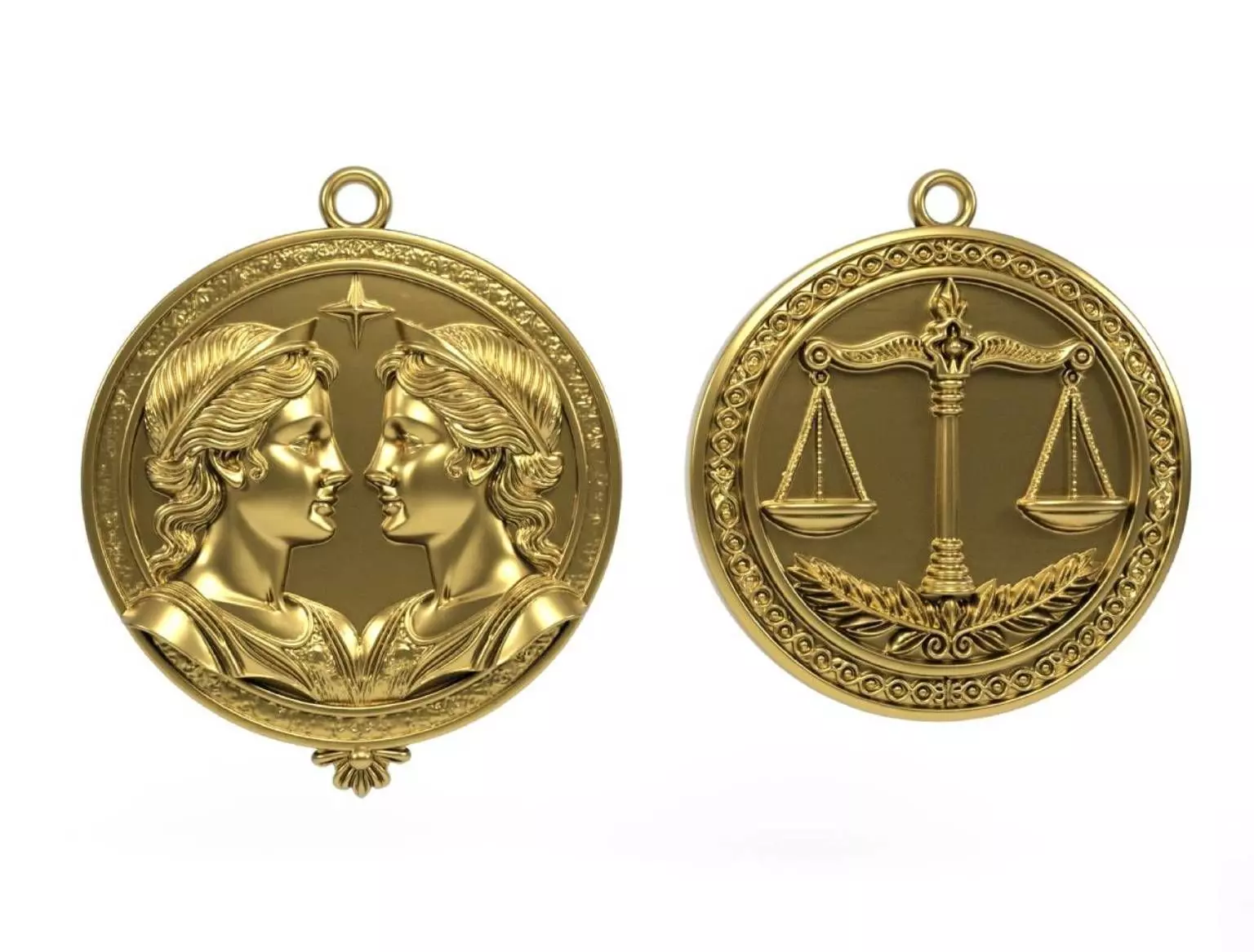 Gemini and Libra Pendants 3D print model_0