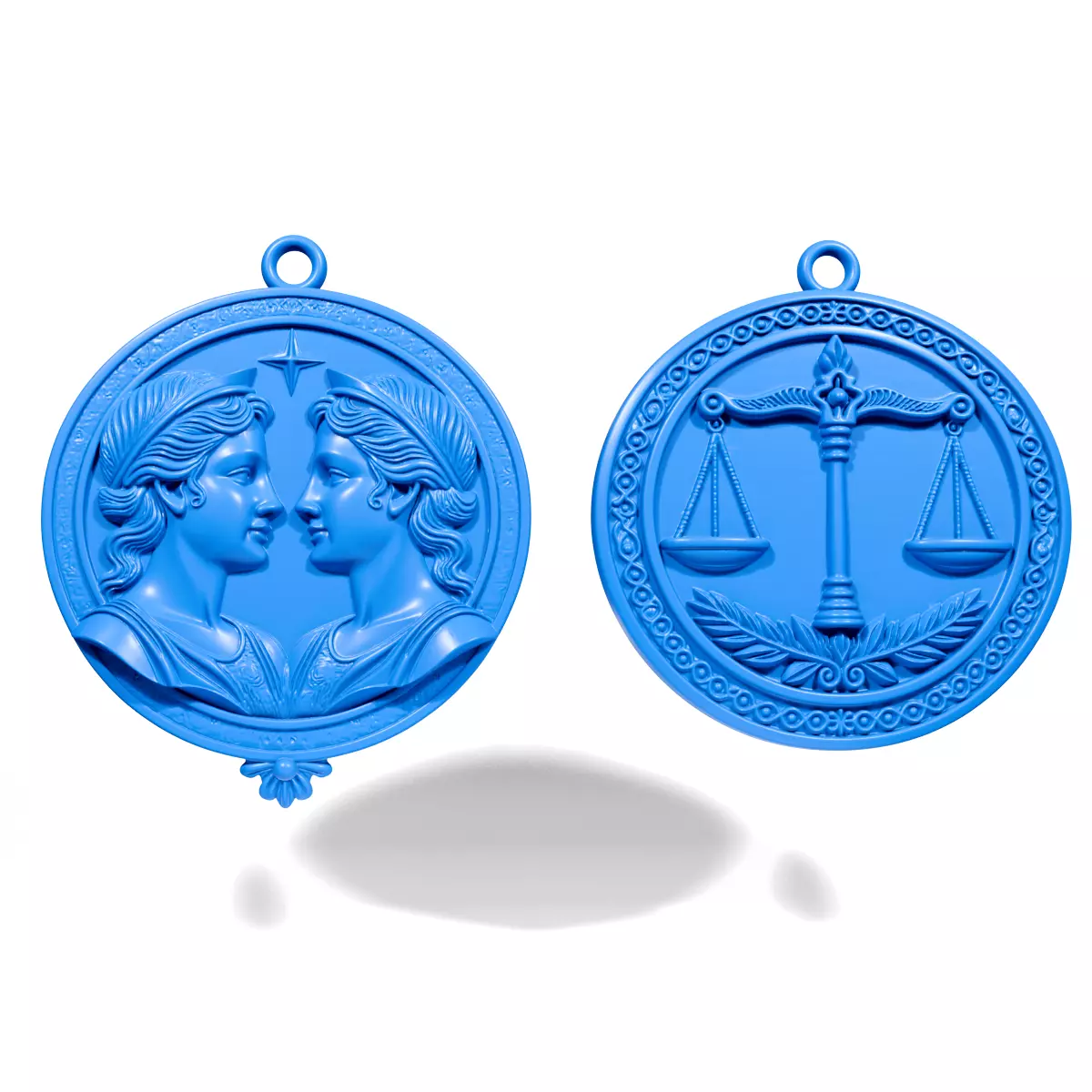 Gemini and Libra Pendants 3D print model_3