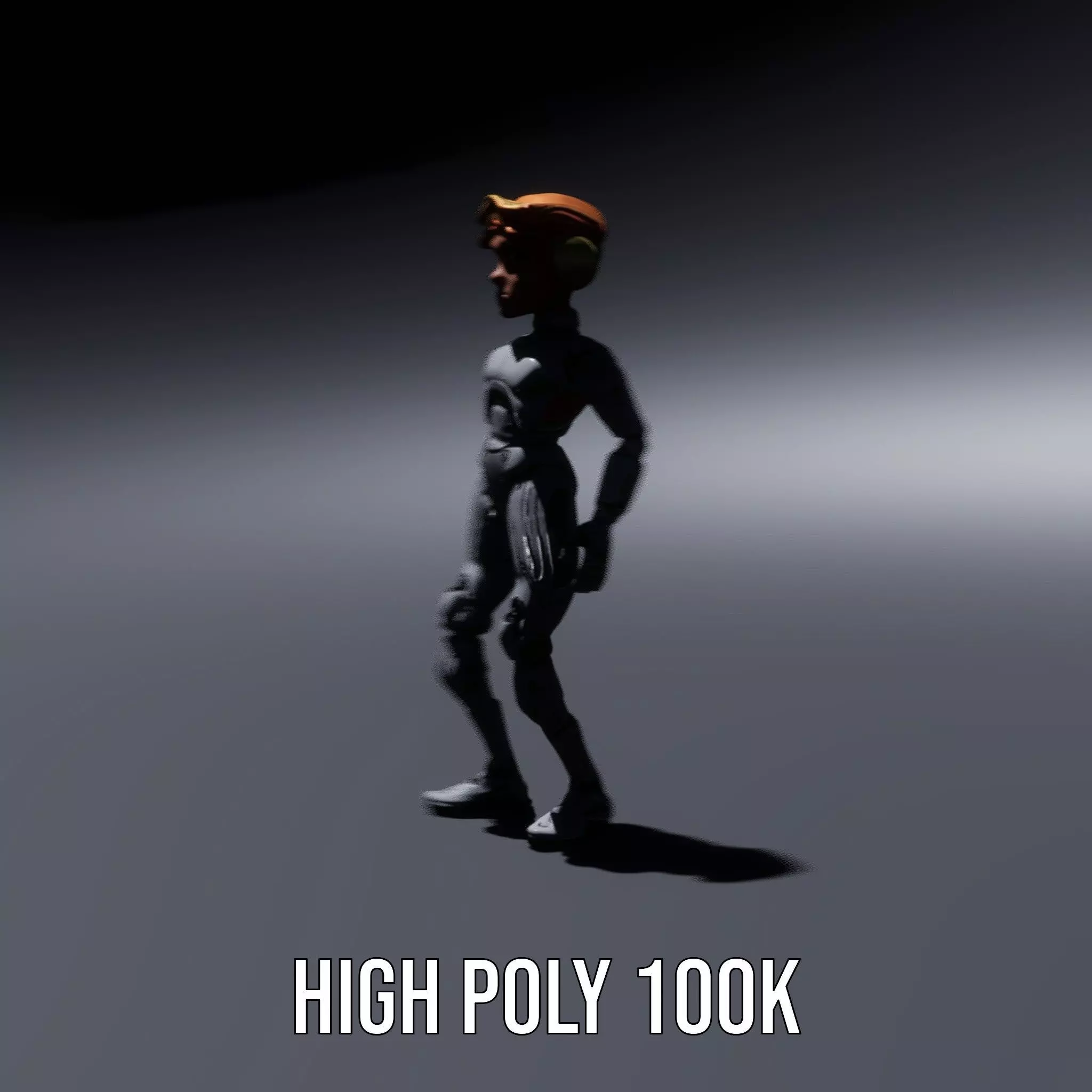 Futuristic Silver Robot model pack Low-poly 3D model_8