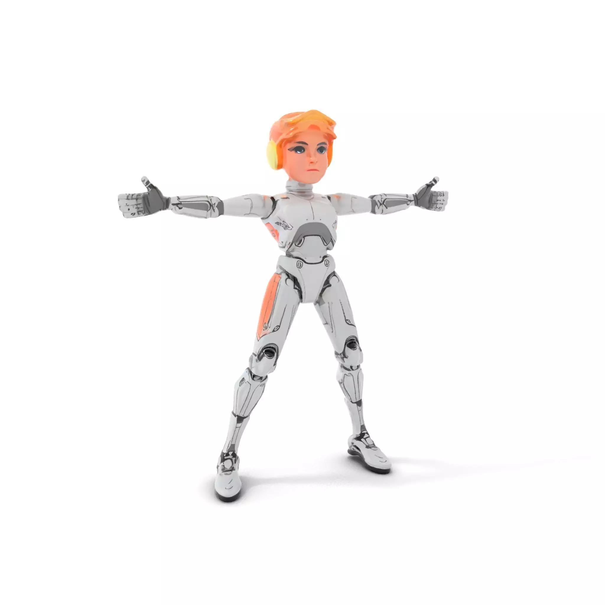 Futuristic Silver Robot model pack Low-poly 3D model_0