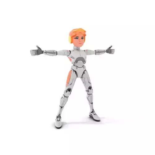 Futuristic Silver Robot model pack