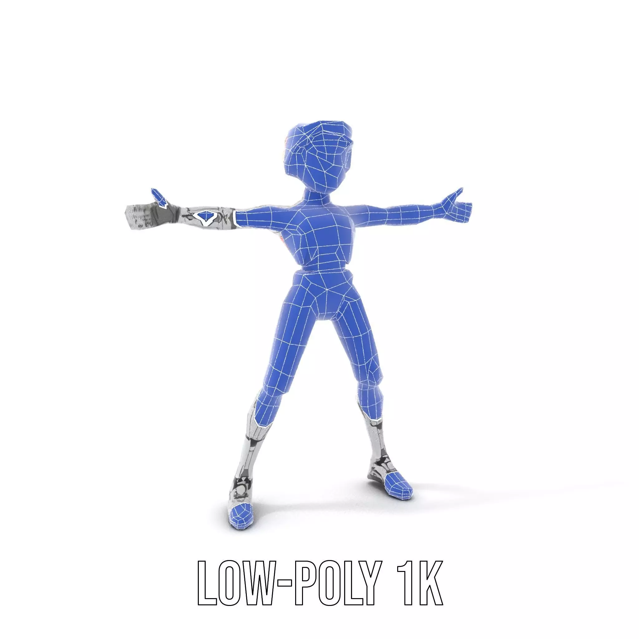 Futuristic Silver Robot model pack Low-poly 3D model_31