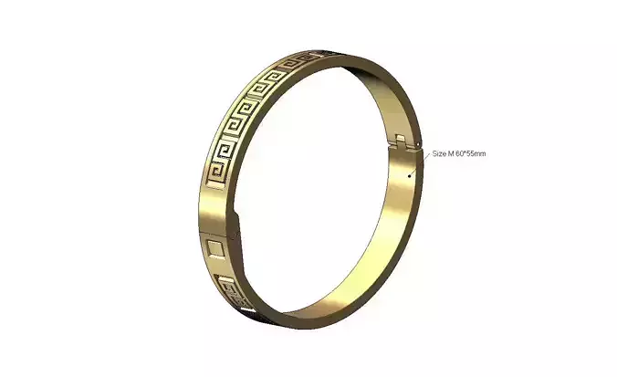 Greek key scroll ornaments flexture clasp bracelet 3D print model