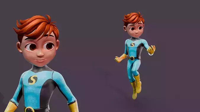 Stylized Superhero Boy