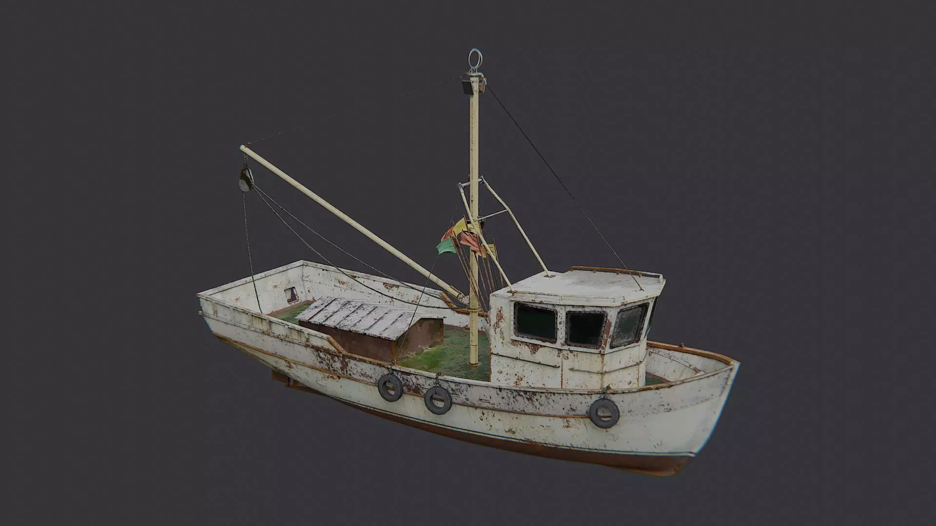 Blue Fishing Boat for Coastal Visualizations Low-poly 3D model_1
