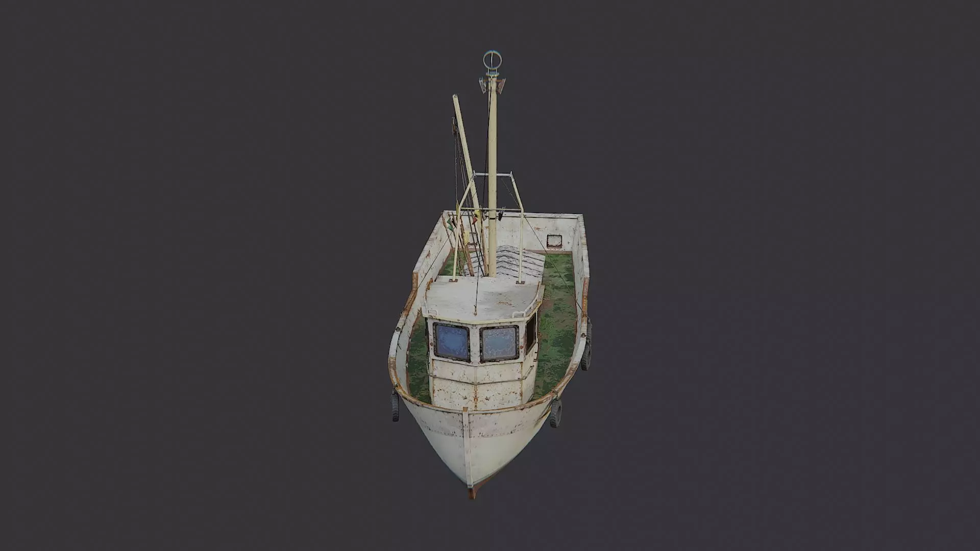 Blue Fishing Boat for Coastal Visualizations Low-poly 3D model_0
