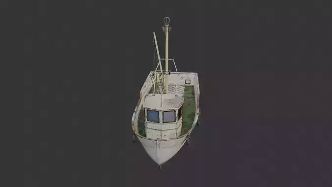 Blue Fishing Boat for Coastal Visualizations Low-poly 3D model Blue Fishing Boat for Coastal Visualizations Low-poly 3D model