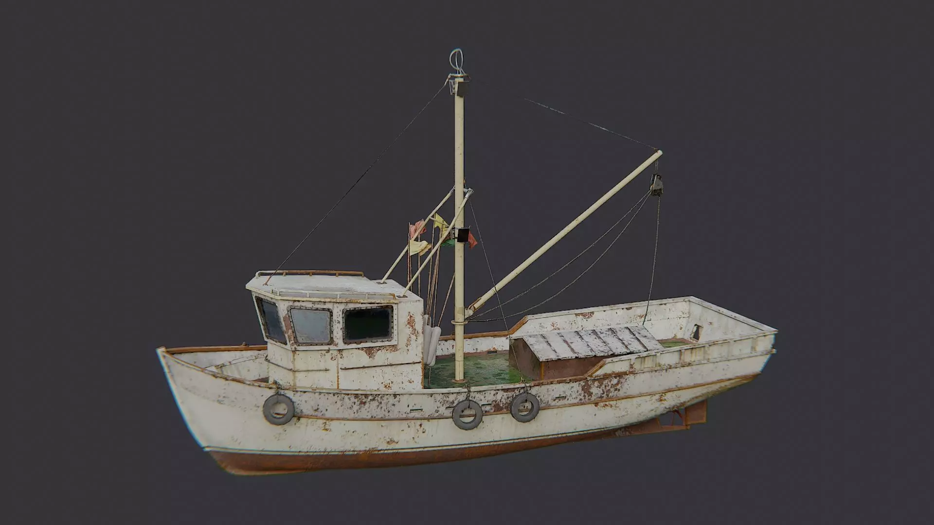 Blue Fishing Boat for Coastal Visualizations Low-poly 3D model_2
