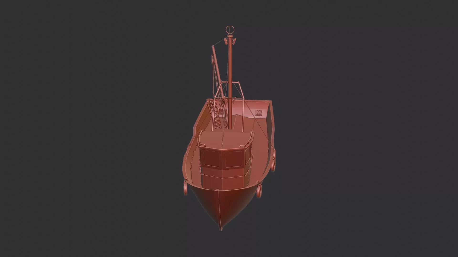 Blue Fishing Boat for Coastal Visualizations Low-poly 3D model_6