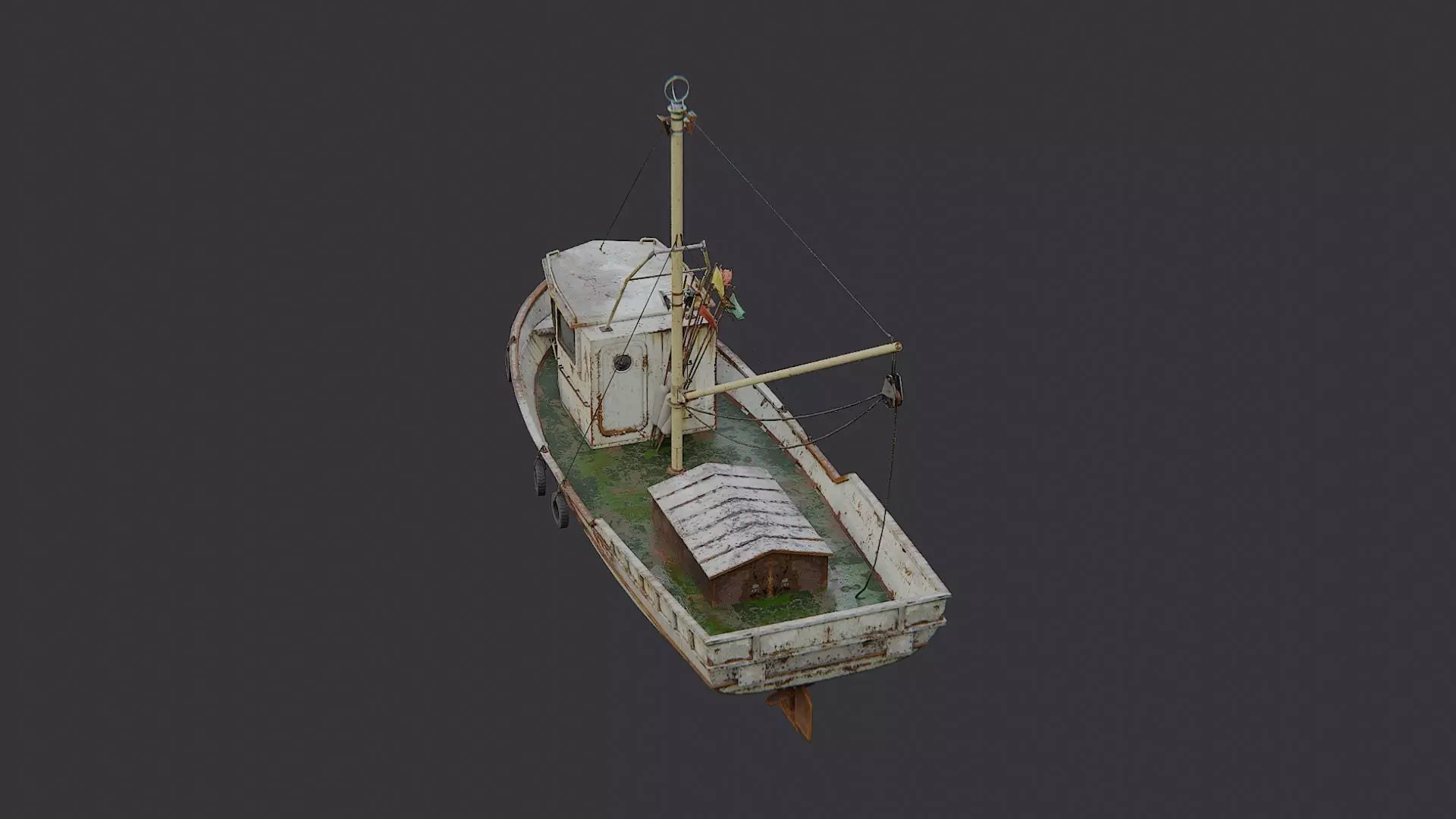 Blue Fishing Boat for Coastal Visualizations Low-poly 3D model_3