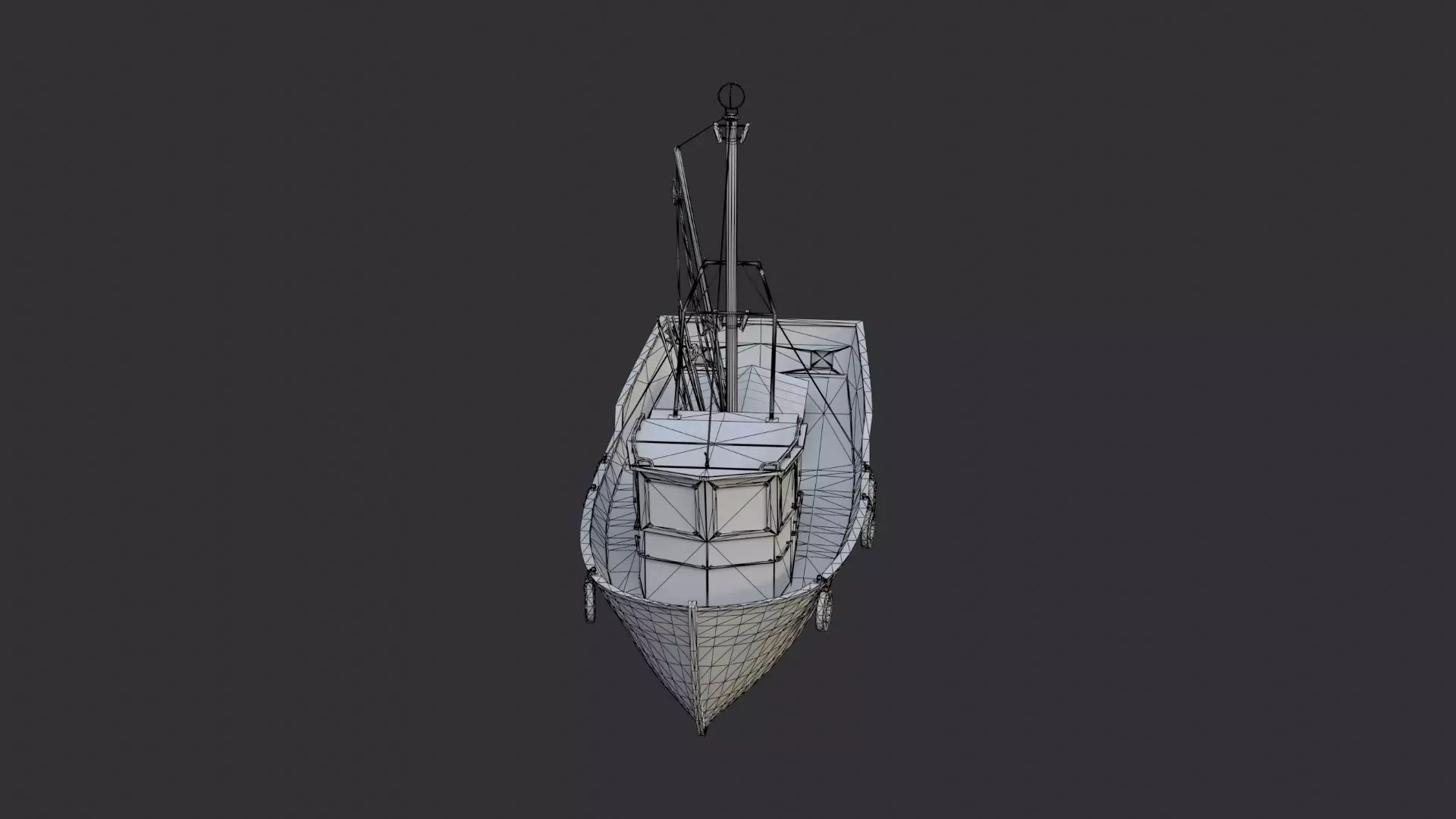 Blue Fishing Boat for Coastal Visualizations Low-poly 3D model_7