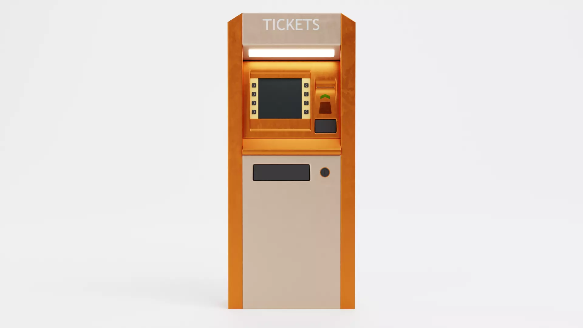 Ticket Machine Low-poly 3D model_0