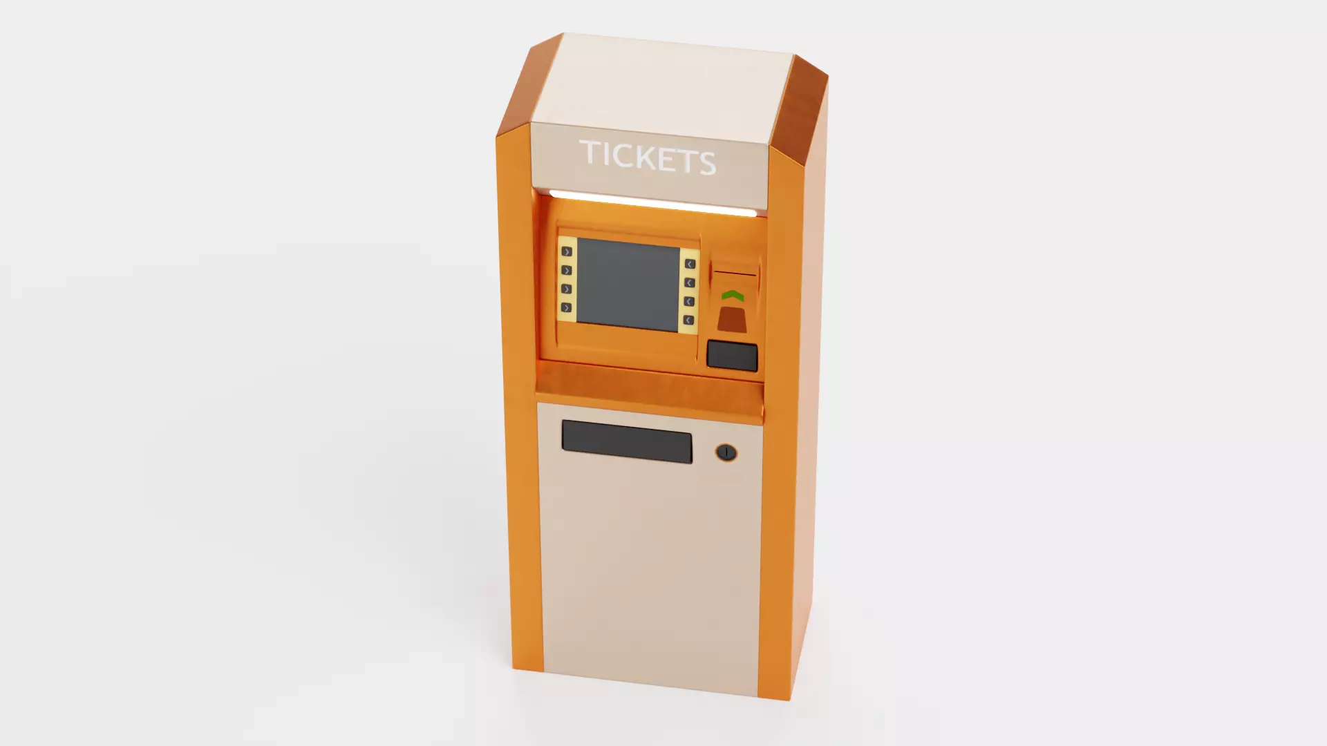 Ticket Machine Low-poly 3D model_5