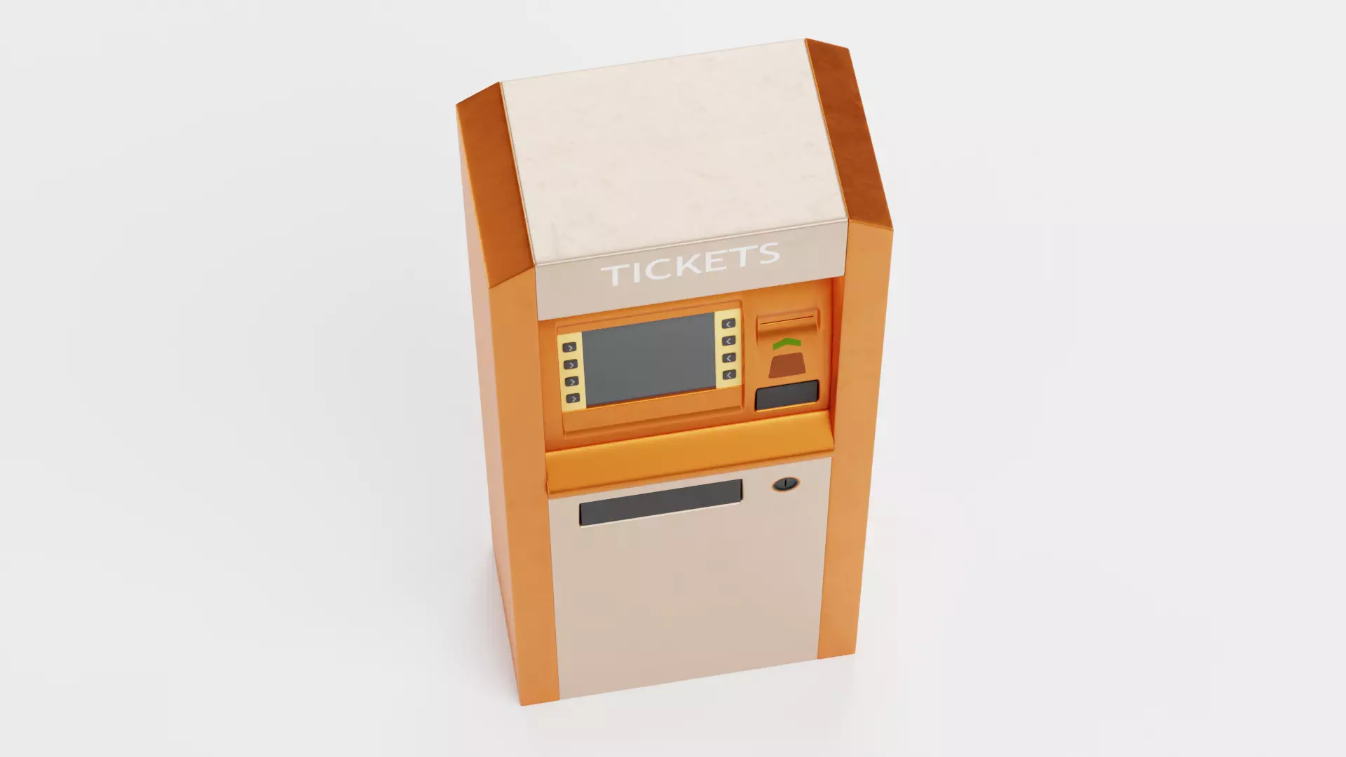 Ticket Machine Low-poly 3D model_6