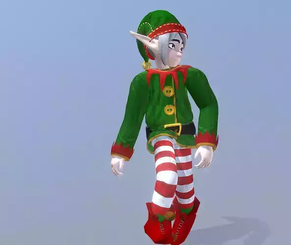 Santas Elf Christmas Character FBX Png