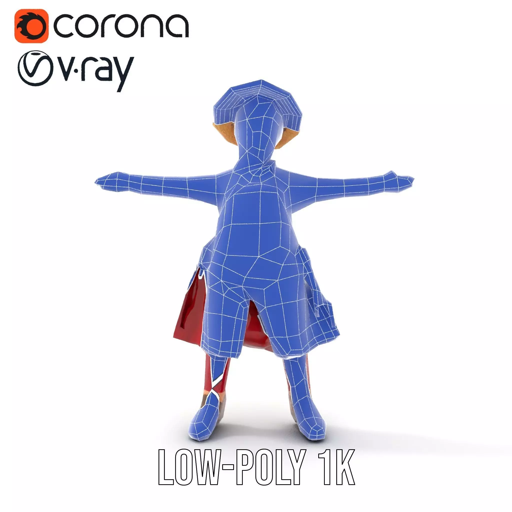 Red Overall Farmer Boy model pack Low-poly 3D model_28