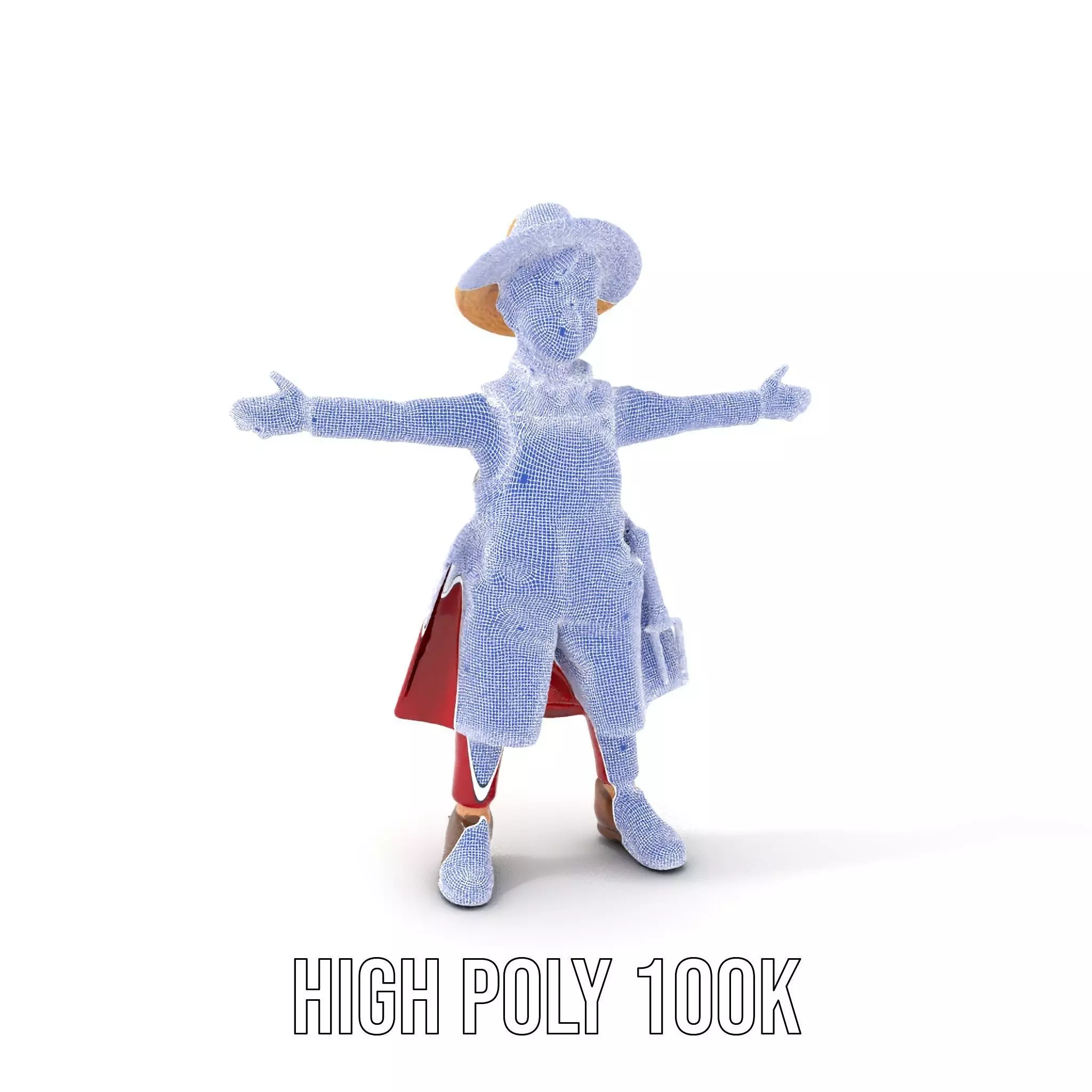 Red Overall Farmer Boy model pack Low-poly 3D model_4