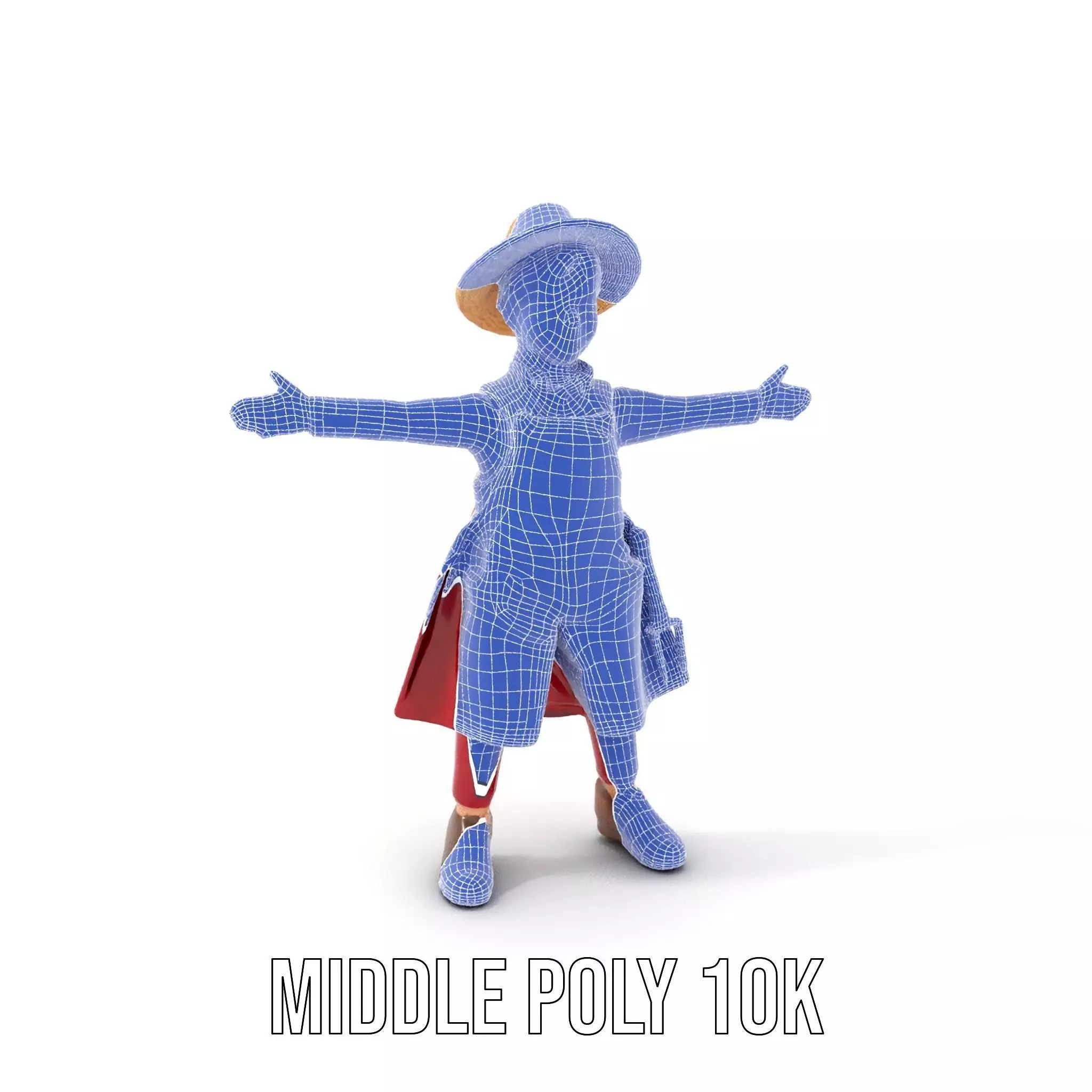 Red Overall Farmer Boy model pack Low-poly 3D model_10