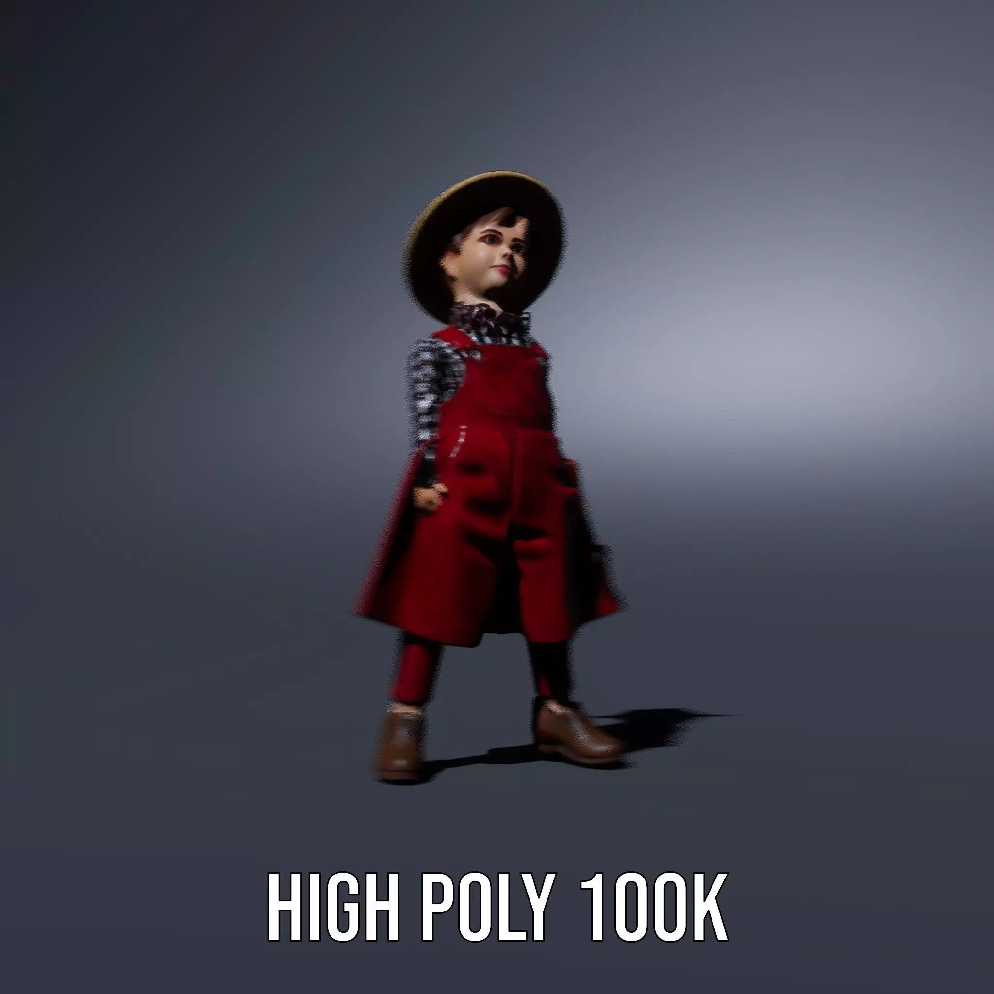 Red Overall Farmer Boy model pack Low-poly 3D model_23