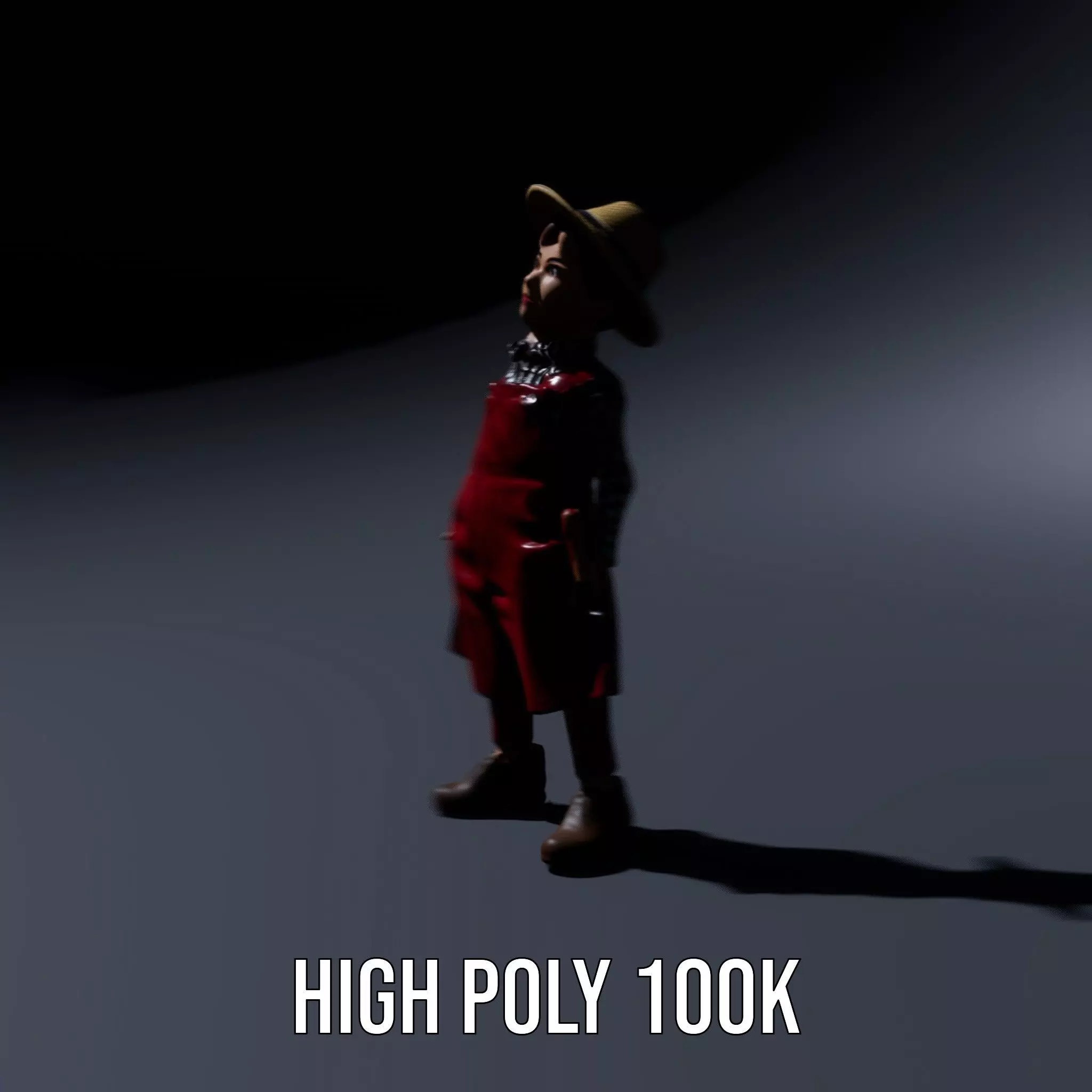 Red Overall Farmer Boy model pack Low-poly 3D model_8