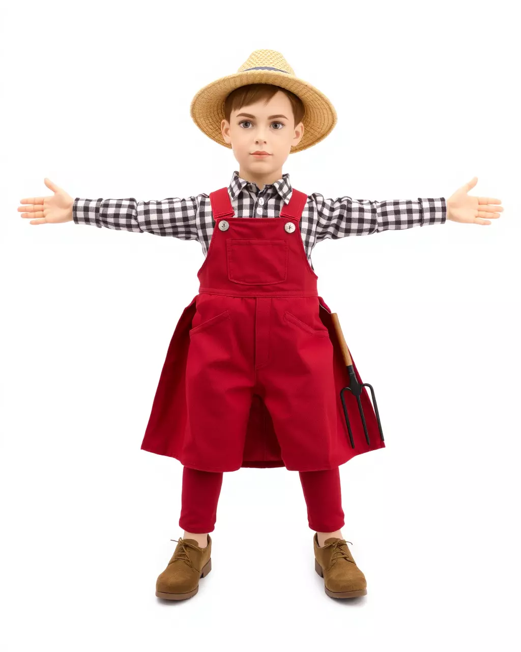 Red Overall Farmer Boy model pack Low-poly 3D model_2