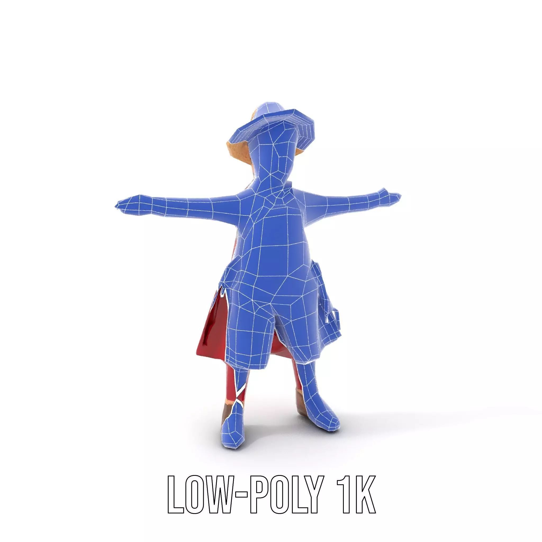 Red Overall Farmer Boy model pack Low-poly 3D model_7