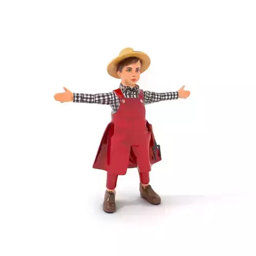 Red Overall Farmer Boy model pack