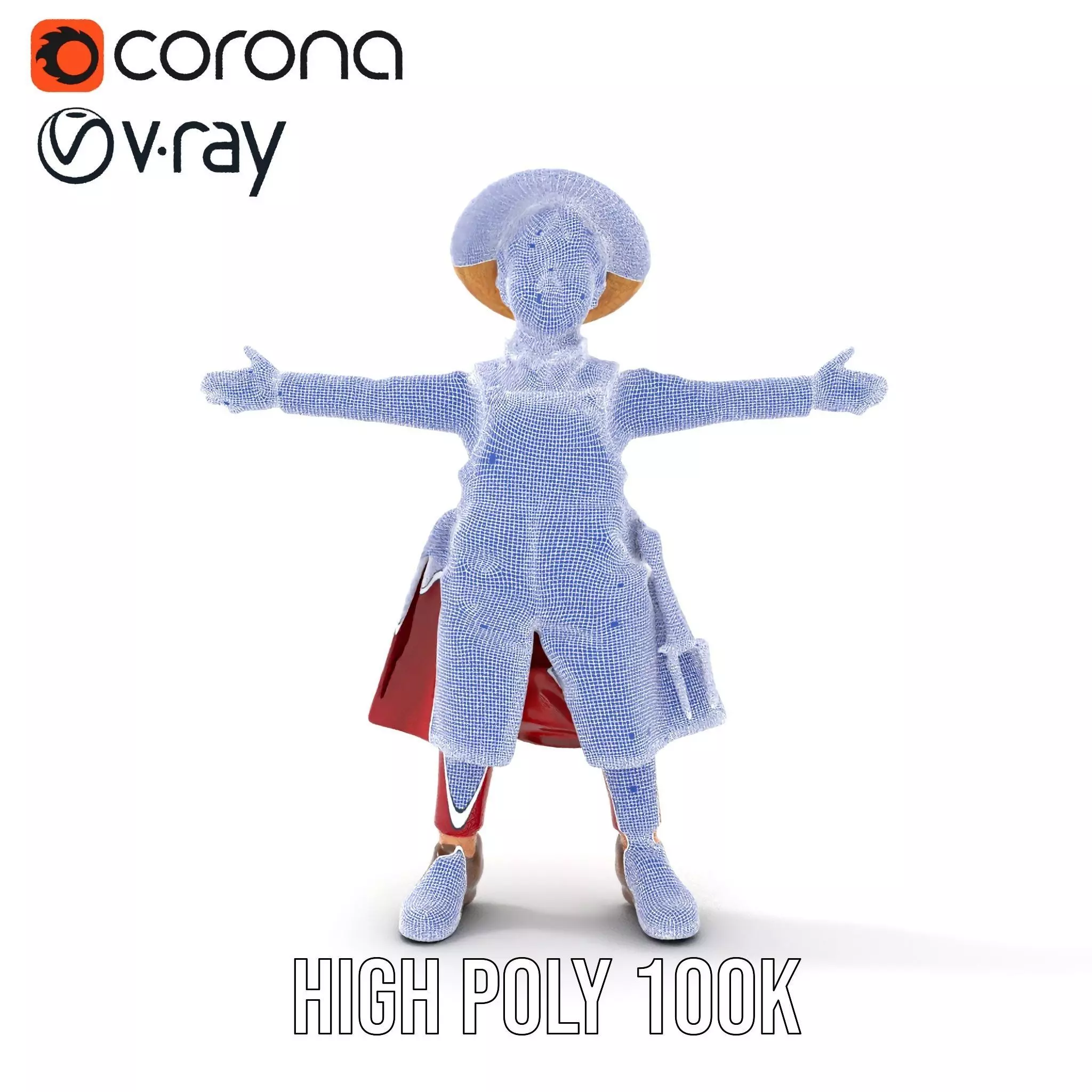 Red Overall Farmer Boy model pack Low-poly 3D model_33