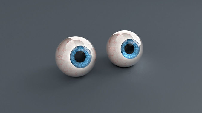 Pack Human Eyes Low-poly 3D model