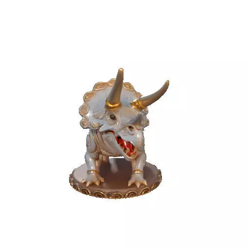 2655 Gothic Roaring Triceratops Dinosaur 3D Model Halloween 3D print model_36