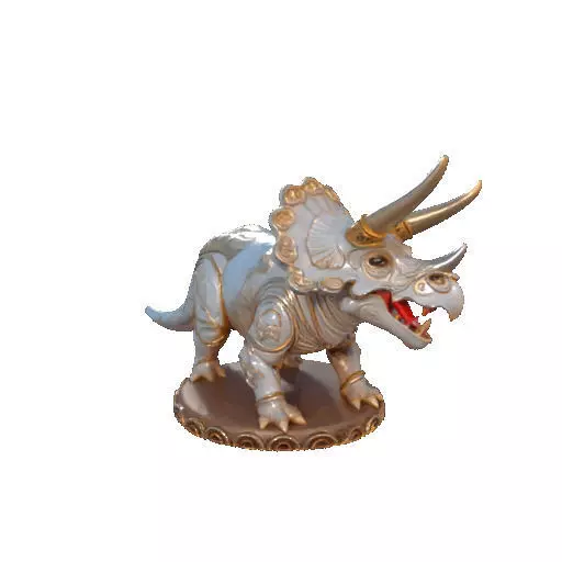 2655 Gothic Roaring Triceratops Dinosaur 3D Model Halloween 3D print model_9