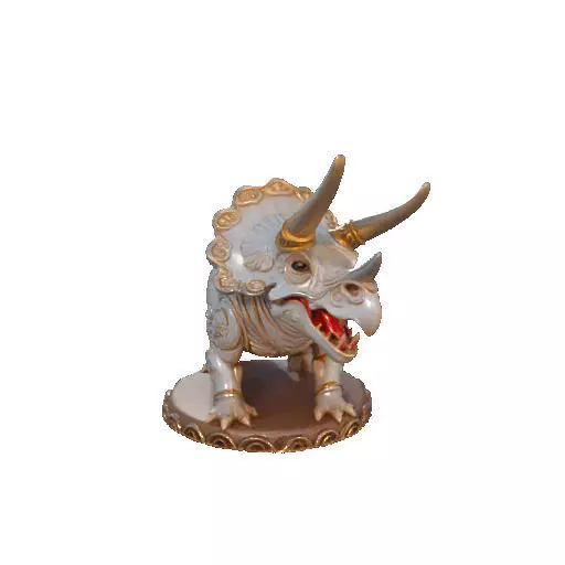 2655 Gothic Roaring Triceratops Dinosaur 3D Model Halloween 3D print model_37