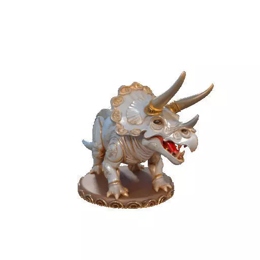 2655 Gothic Roaring Triceratops Dinosaur 3D Model Halloween 3D print model_8