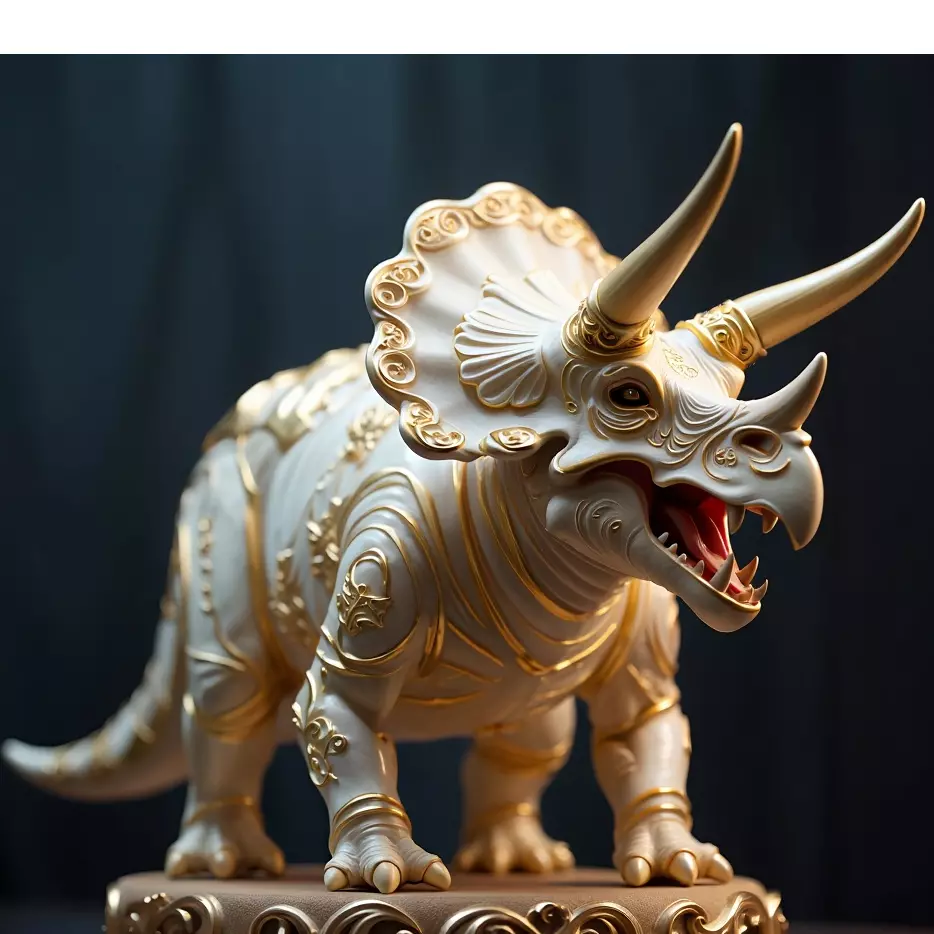 2655 Gothic Roaring Triceratops Dinosaur 3D Model Halloween 3D print model_4